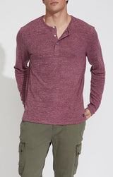 Civil Society Hthr Burgundy Brushed Henley