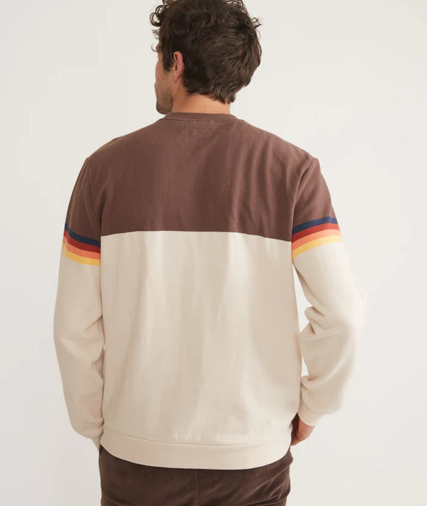 Marine Layer Brown/Cream Colorblock Sweatshirt