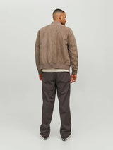 Jack & Jones Light Brown Faux Suede Bomber Jacket