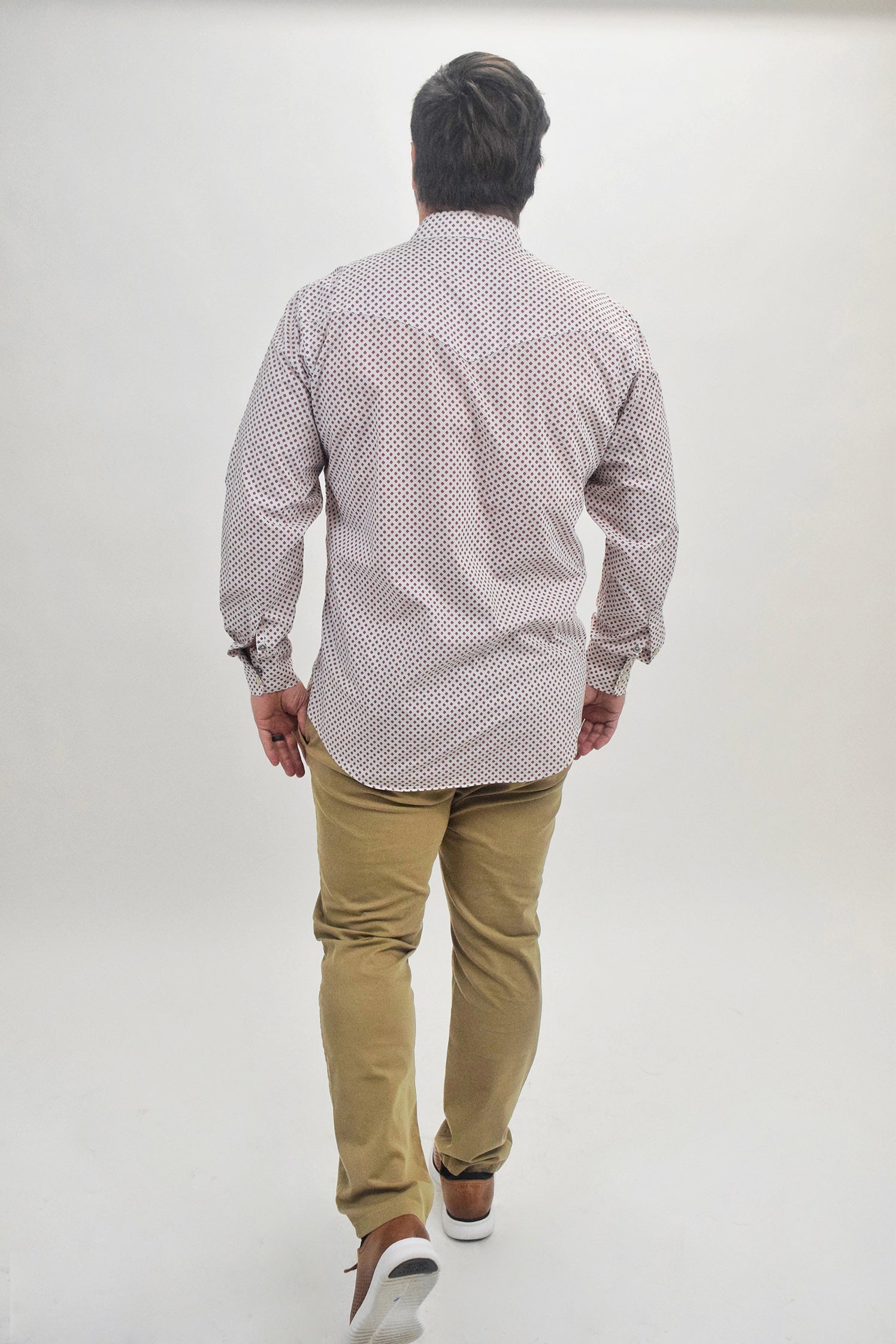 The RealReal,Lucchese, Lucchese White With Red Geometric Pattern Western Long Sleeve Button Up Shirt, White, Extra Large-48-TagL