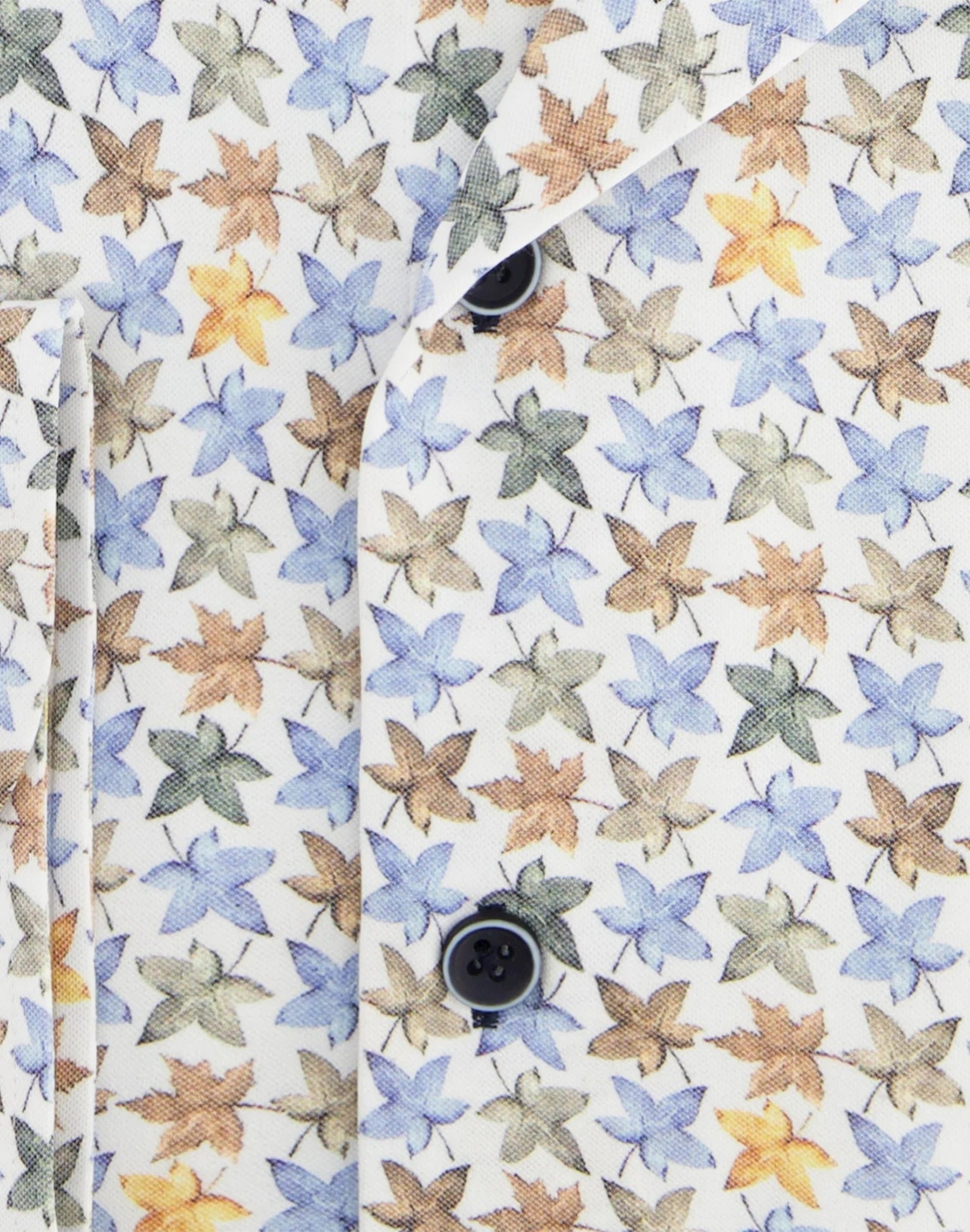 Brand Partner,R2 Amsterdam, R2 Amsterdam White Maple Leaf Print Long Sleeve Button Up Shirt, White, Large-47-Tag43