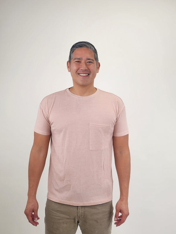 Reese De Luca Pink Short Sleeve T-Shirt with Chest Pocket