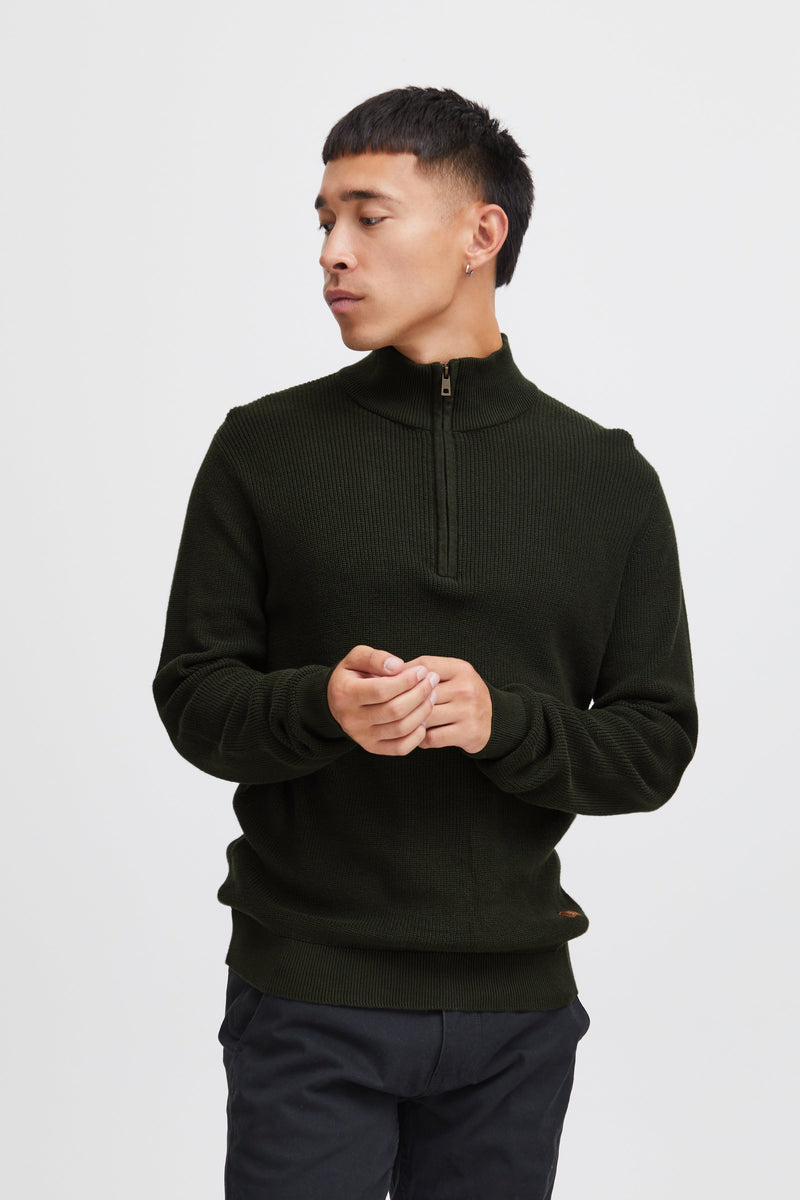 Blend Dark Green Codford Half Zip Pullover