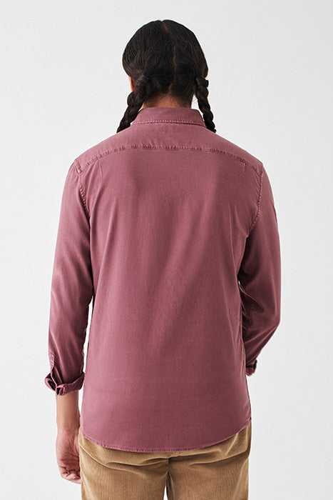 Faherty Burgundy Washed Stretch Button Up Shirt