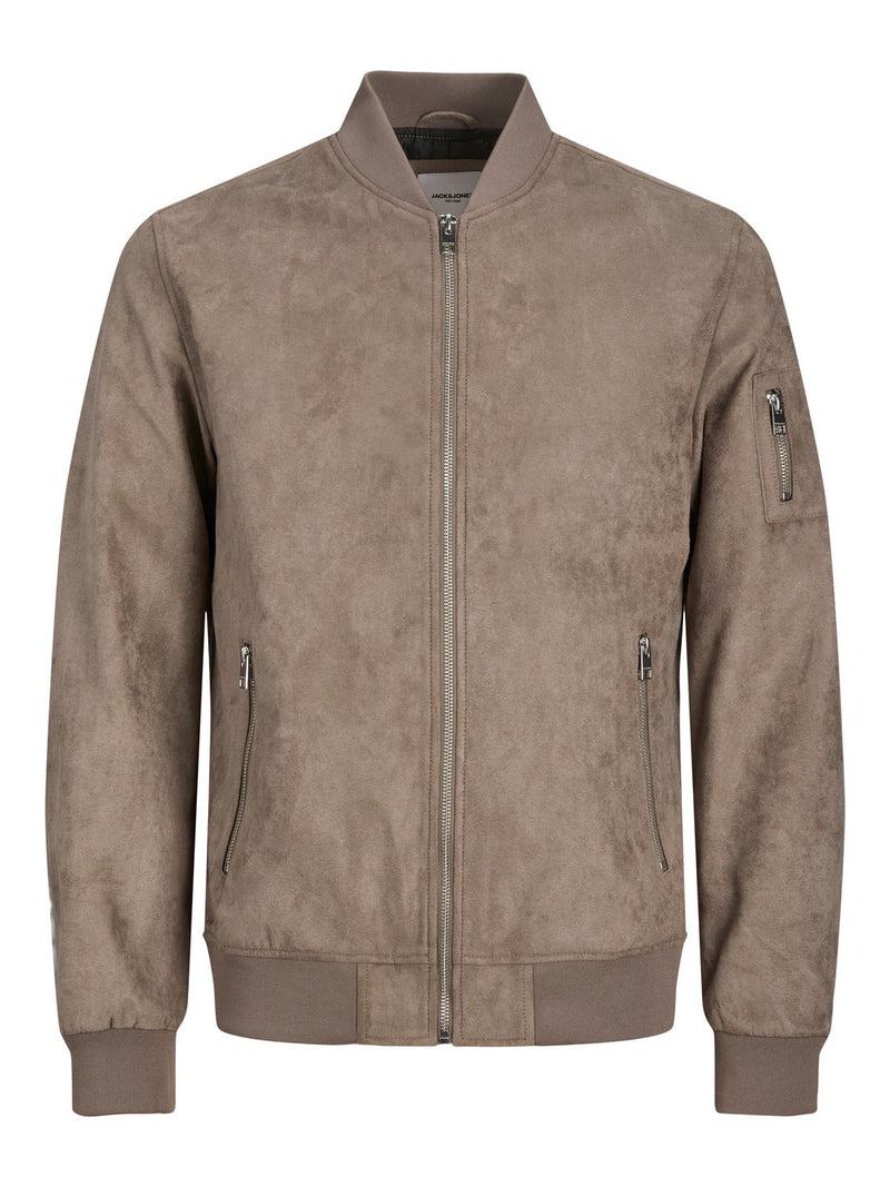 Jack & Jones Light Brown Faux Suede Bomber Jacket