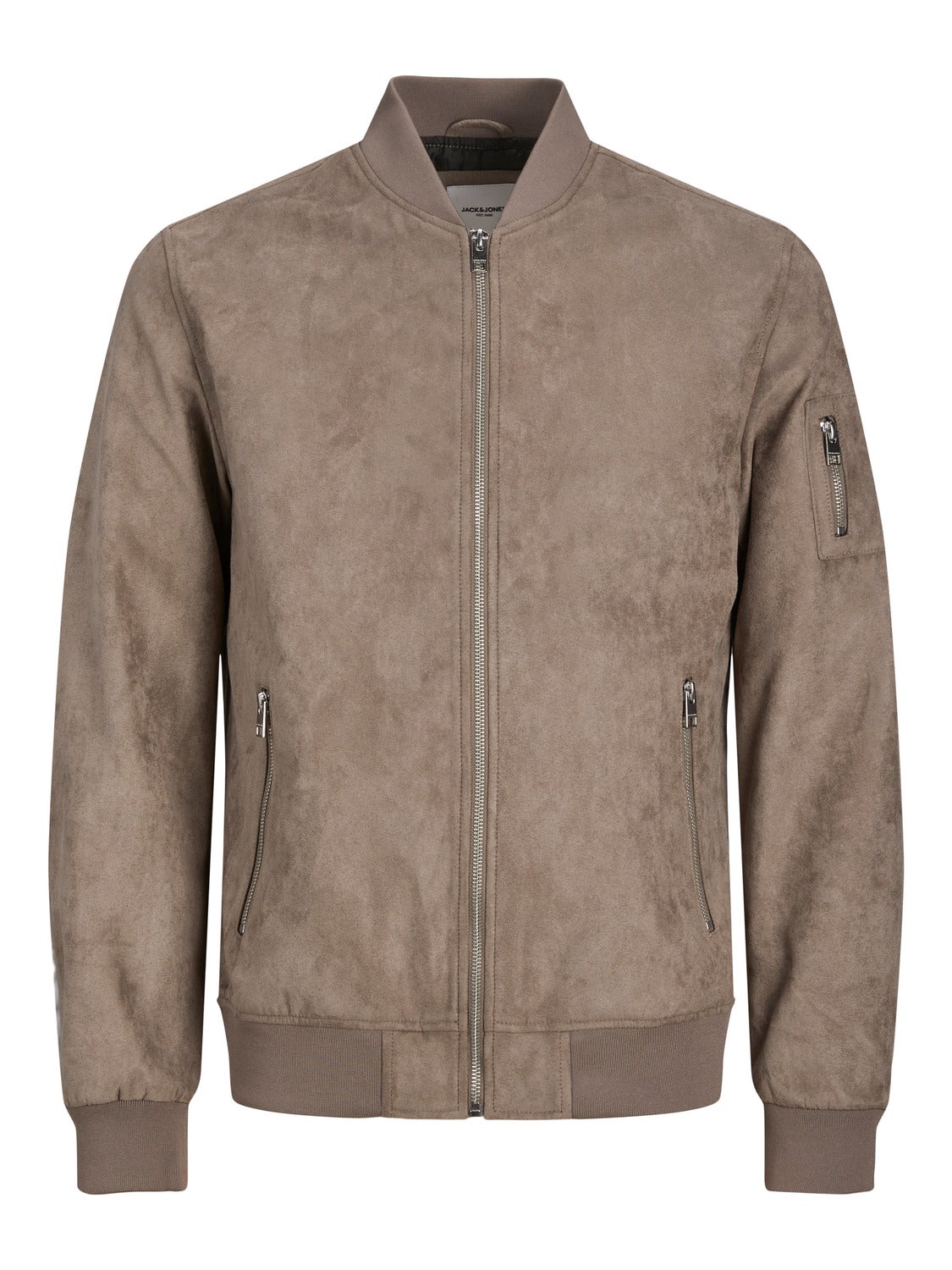 Wholesale,Jack & Jones, Jack & Jones Light Brown Faux Suede Bomber Jacket, Brown, Medium-42-TagM