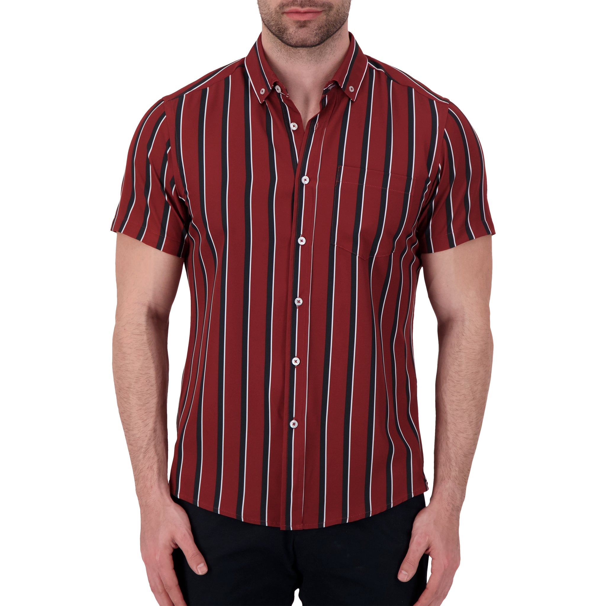 Brand Partner,International Report, International Report Red Striped Shirt, Red, Medium-43-TagMSmall-41-TagS