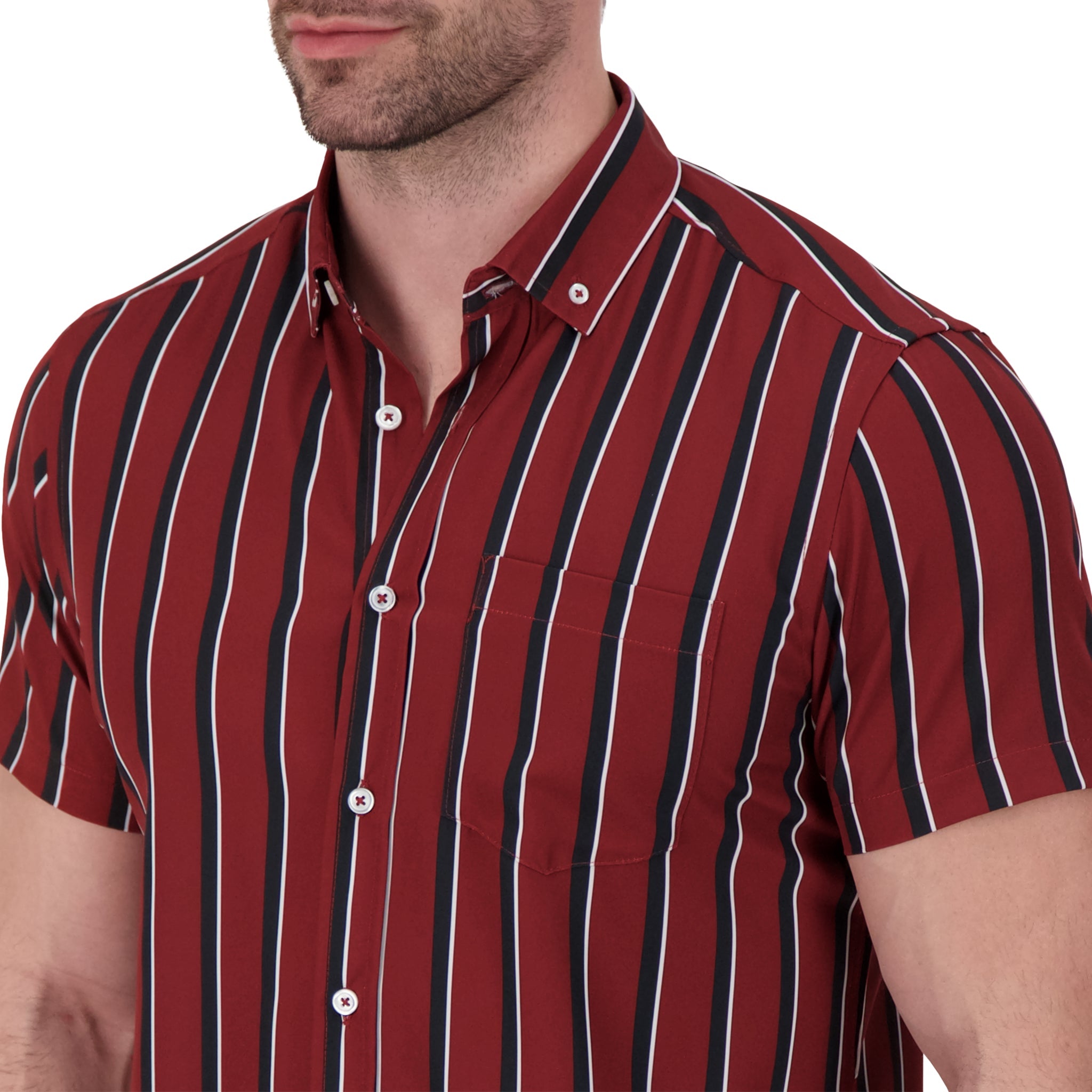 Brand Partner,International Report, International Report Red Striped Shirt, Red, Medium-43-TagMSmall-41-TagS