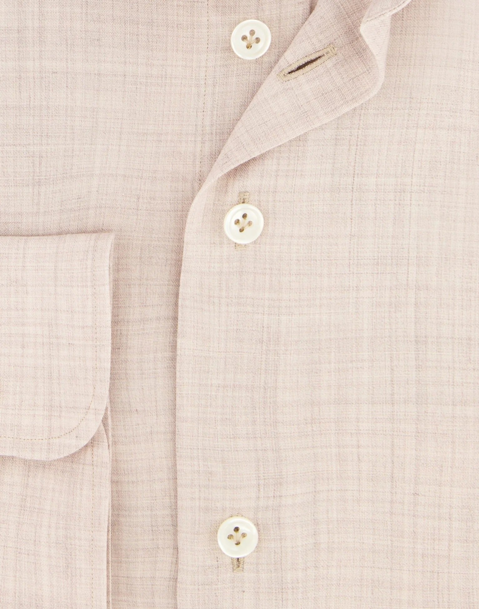 Brand Partner,R2 Amsterdam, R2 Amsterdam Oatmeal 100% Wool Long Sleeve Button Up Shirt, Tan, Medium-43-Tag41