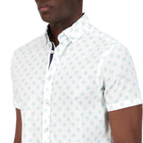 International Report White Turtle Print Short Sleeve Button Up