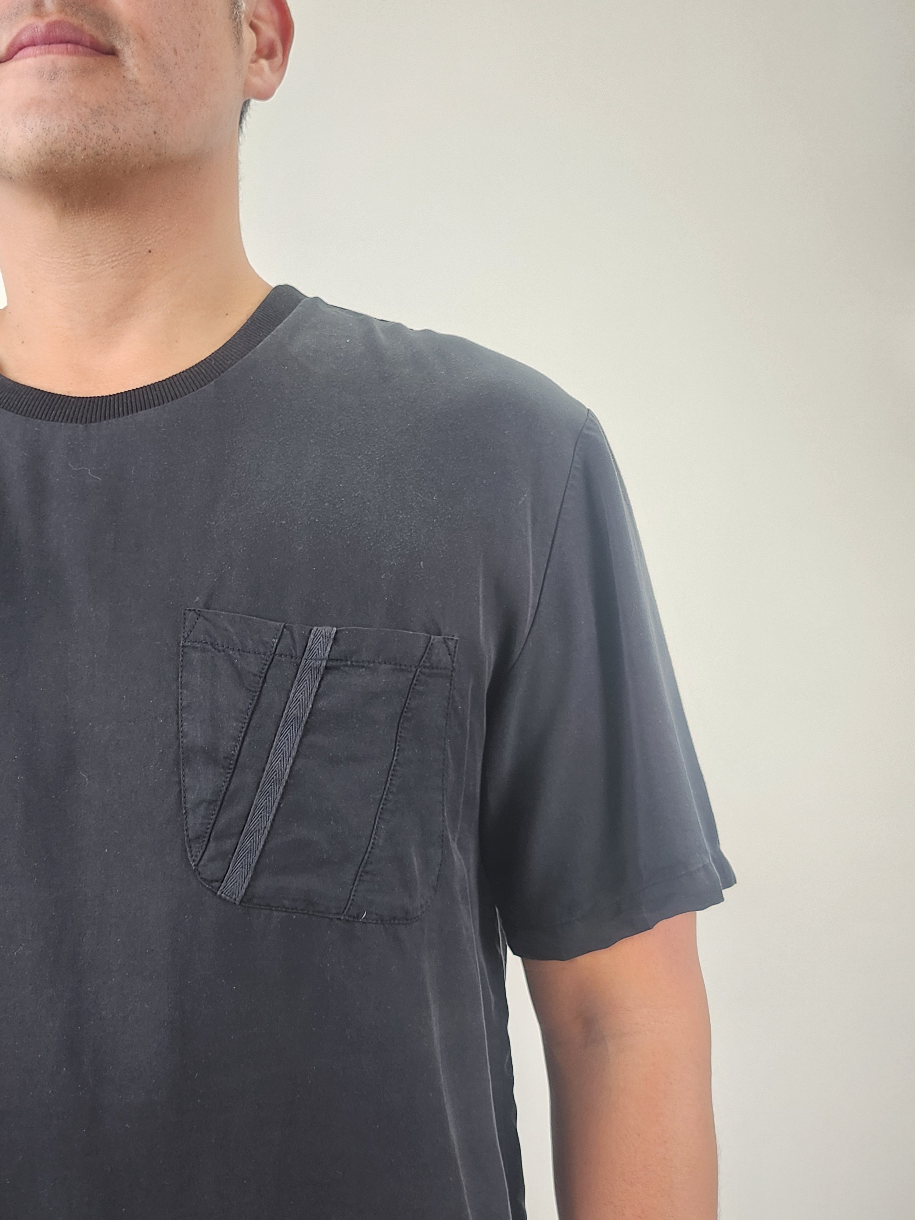 Wholesale,Reesedeluca, Reese De Luca Black T-Shirt with Chest Pocket, Black, Medium-44-TagM