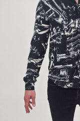 Ksubi Black And White Abstract Print Button Up Shirt