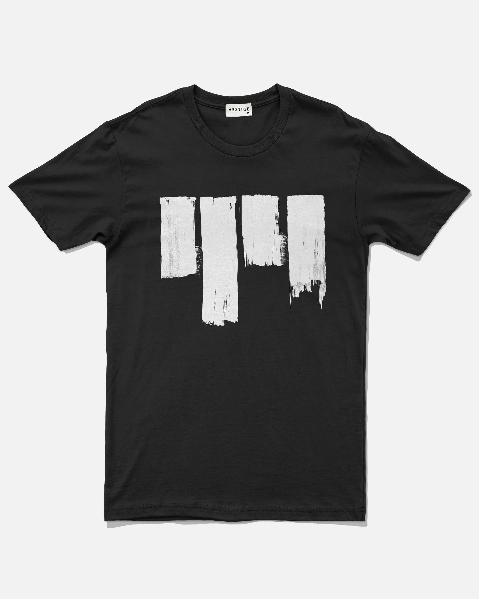 Otrium,Vestige, Vestige Black Print Short Sleeve Tee, Black, Extra Extra Large-46-TagXXL