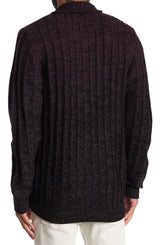 WEATHERPROOF Burgundy Button Mock Neck Sweater