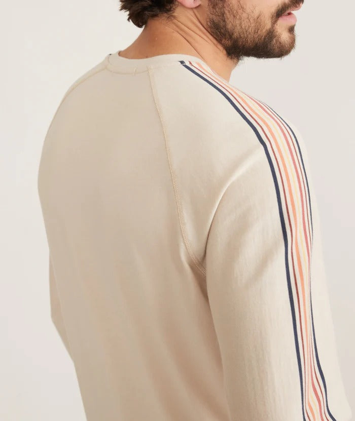Wholesale,Marine Layer, Marine Layer Cream Long Sleeve Stripe Tee, Cream, Small-41-TagS