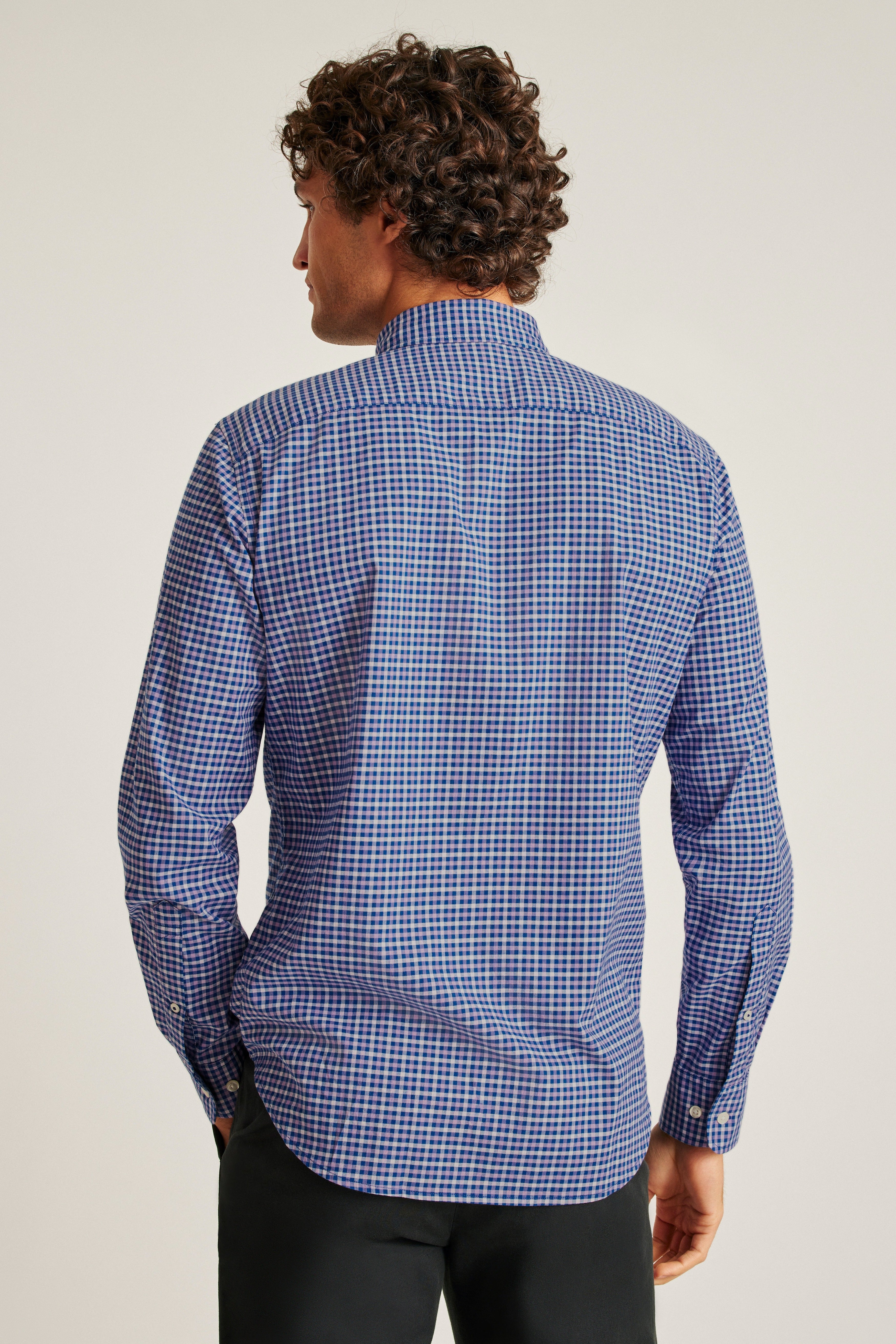 Wholesale,Bonobos, Bonobos Lavender Plaid Stretch Long Sleeve Shirt, Purple, Large-45-TagL