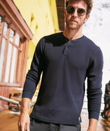 Marine Layer Navy Sport Waffle Henley