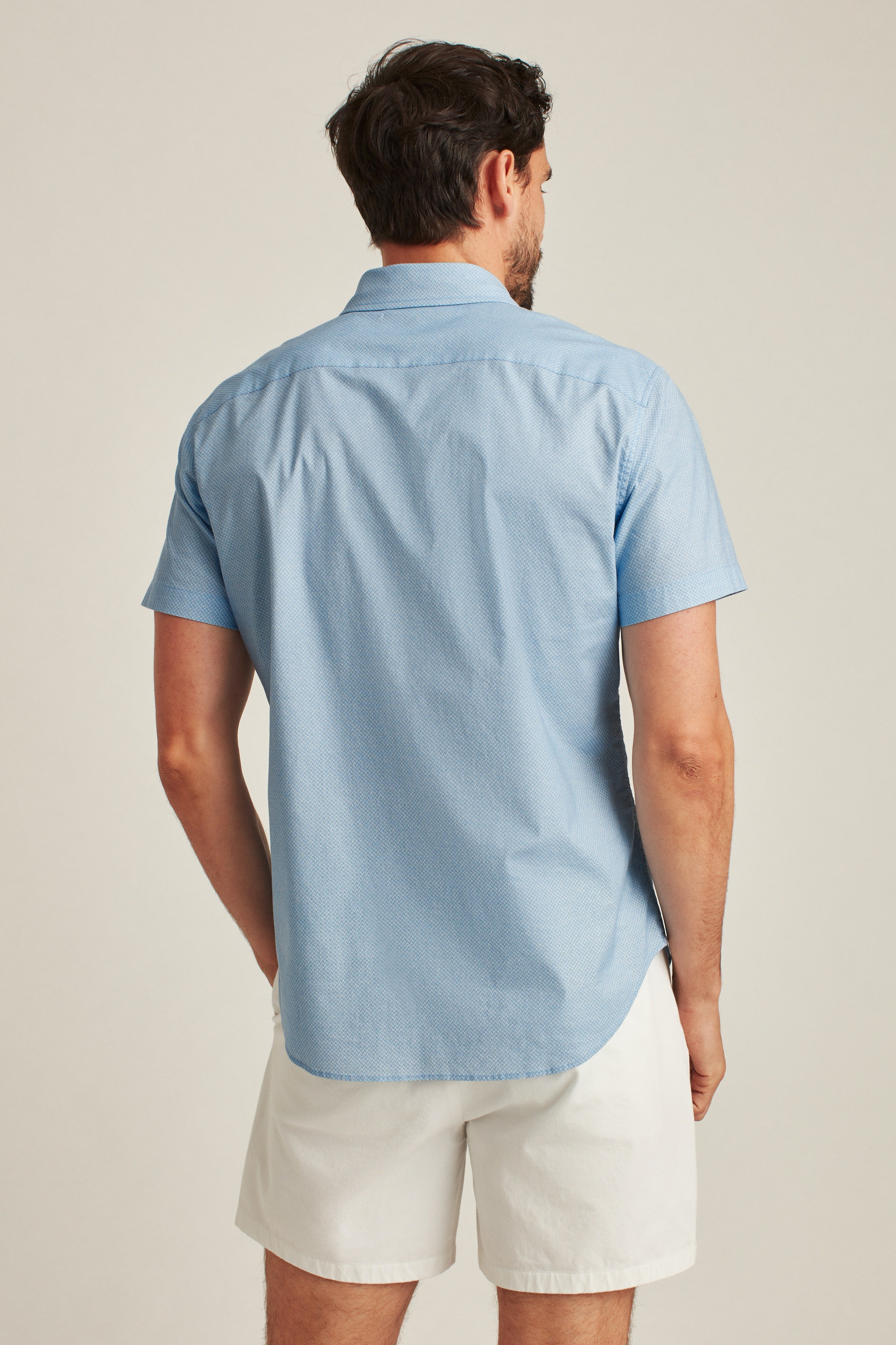 Wholesale,Bonobos, Bonobos Blue Geo Print Stretch Short Sleeve Shirt, Blue, Extra Large-48-TagXLLarge-45-TagLMedium-42-TagMSmall-40-TagS