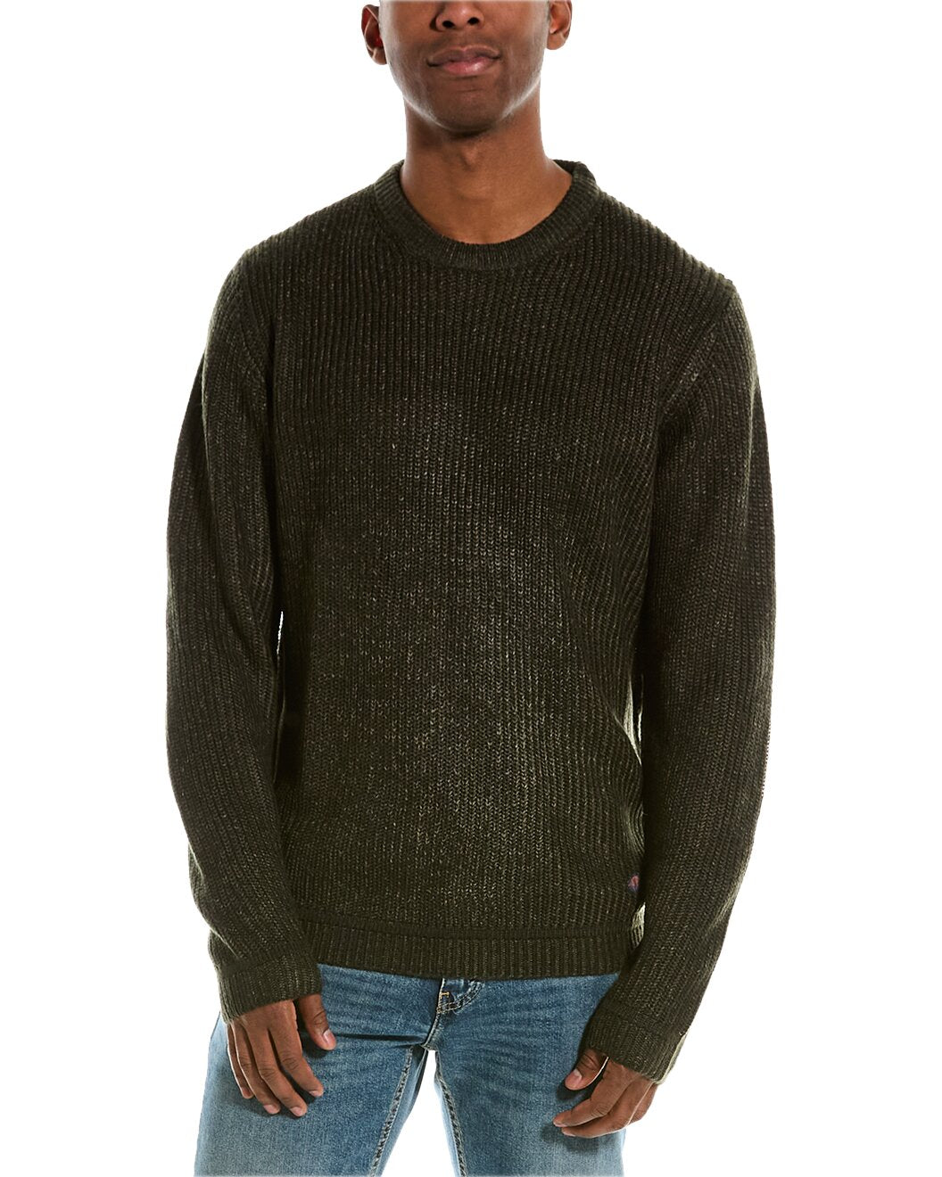 Other,Weatherproof, Weatherproof Vintage Dark Olive Half Cardi Stitch Sweater, Green, Small-42-TagS