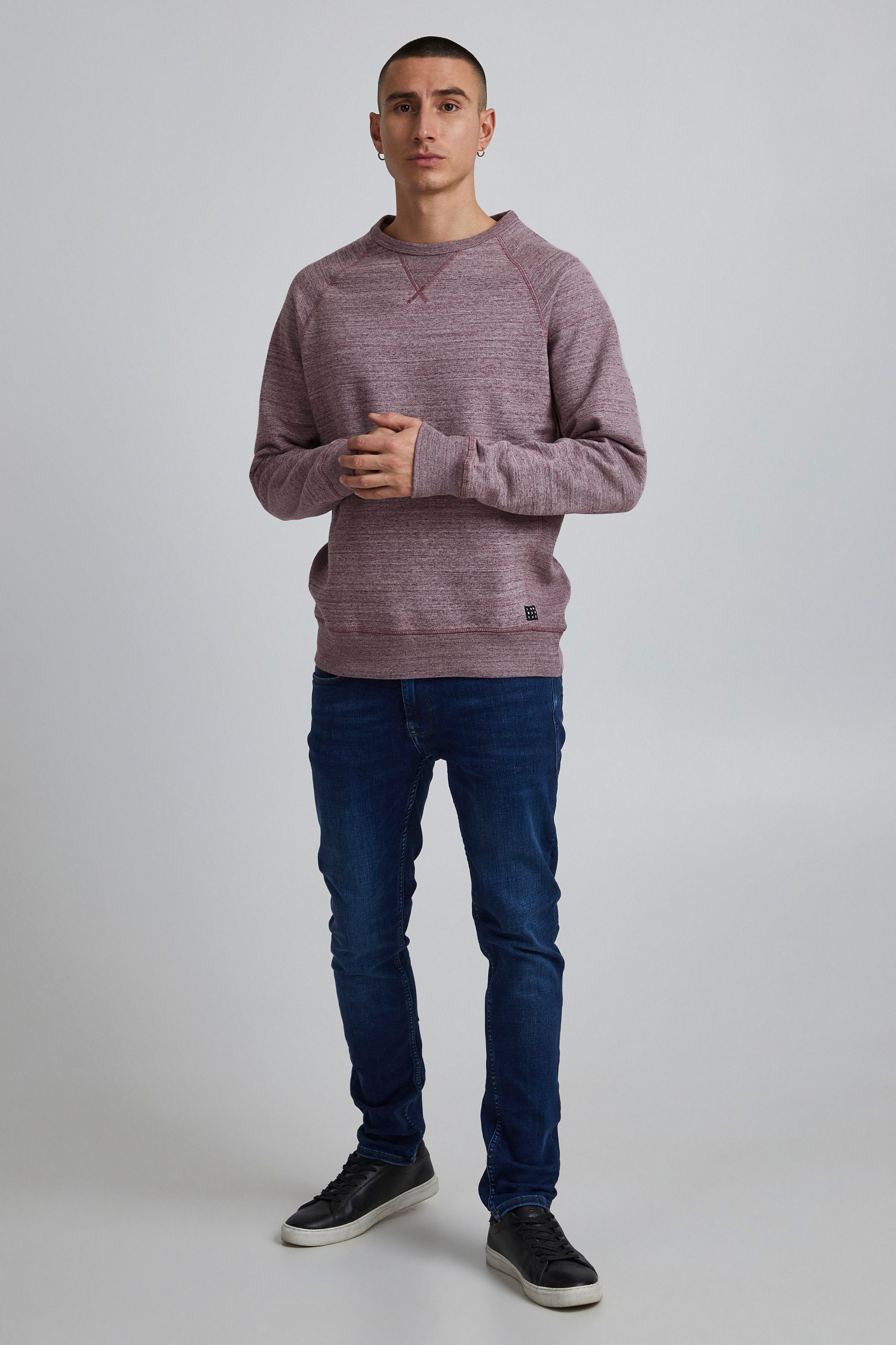 Other,Blend, Blend Wine Red Heather Crewneck Sweatshirt, Purple, Small-42-TagM