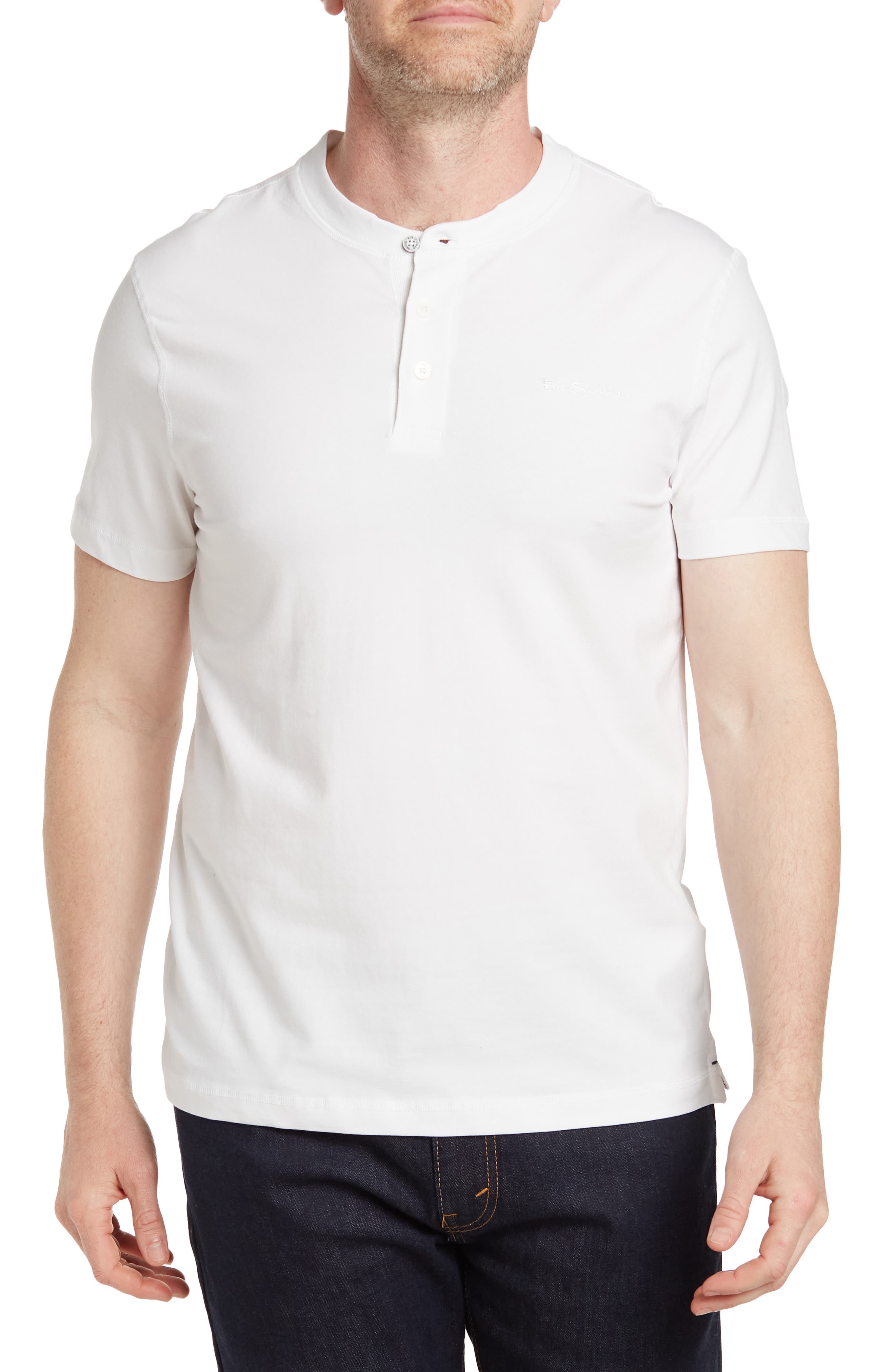 Nordstrom Rack,Ben Sherman, Ben Sherman White Short Sleeve Henley, White, Small-36-TagS