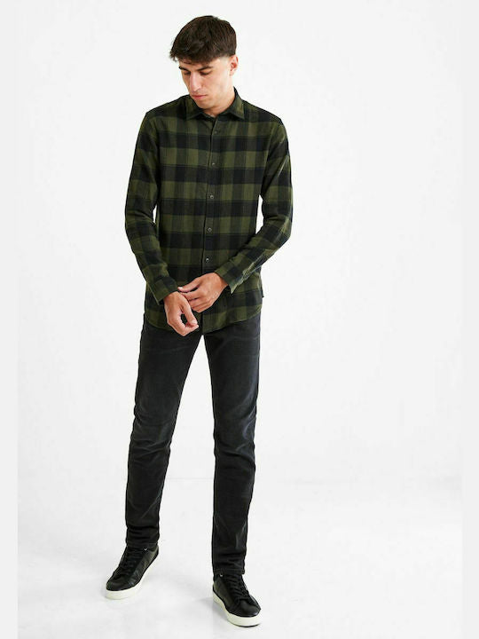 Jack & Jones Dk Green/Black Buffalo Plaid Flannel