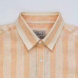 Stitch Note Orange Yarn Dyed Stripe The Redford Wide Interwoven Shirt