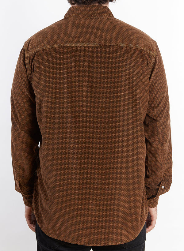 Nicoby Age of Wisdom Brown Vintage Overdyed Corduroy Shirt