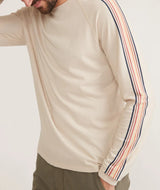 Marine Layer Cream Long Sleeve Stripe Tee