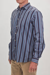 Etro Purple and Blue Stripe Button Up Shirt