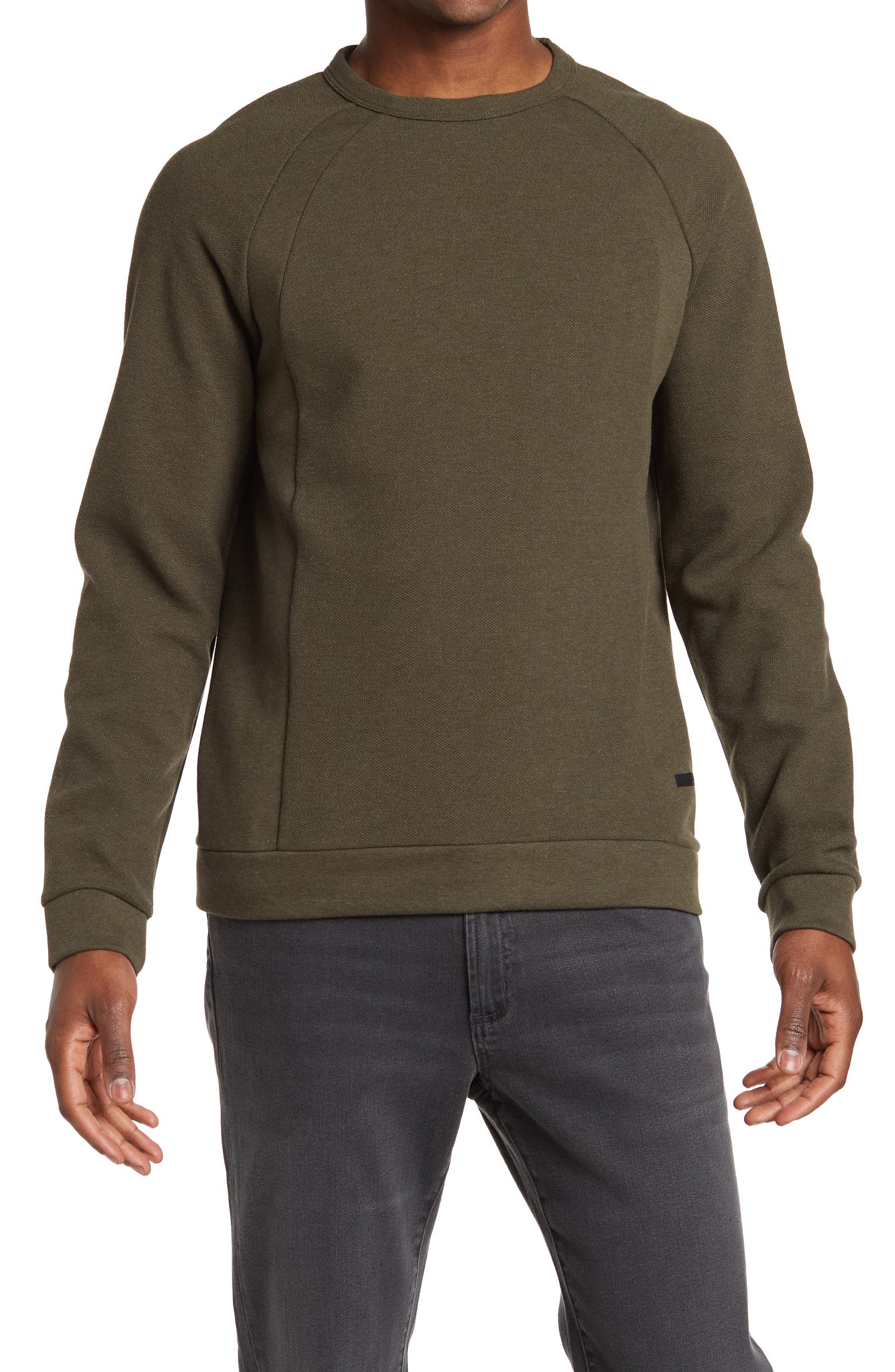 Nordstorm Rack,Civil Society, Civil Society Olive Contrast Texture Pullover, Green, Medium-42-TagM