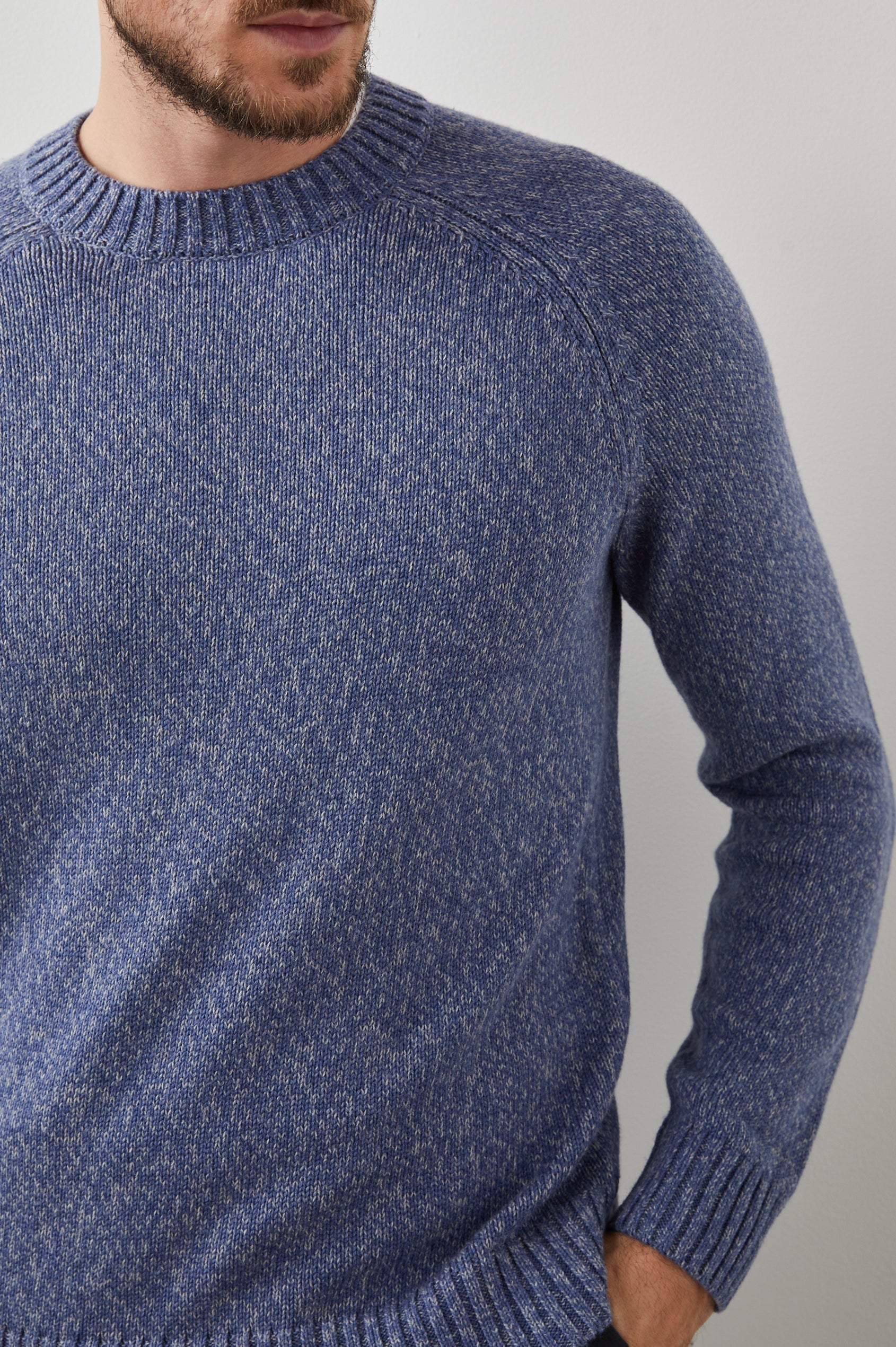 Wholesale,Rails, Rails Blue Crewneck Cotton Blend Sweater, Blue, Large-48-TagL