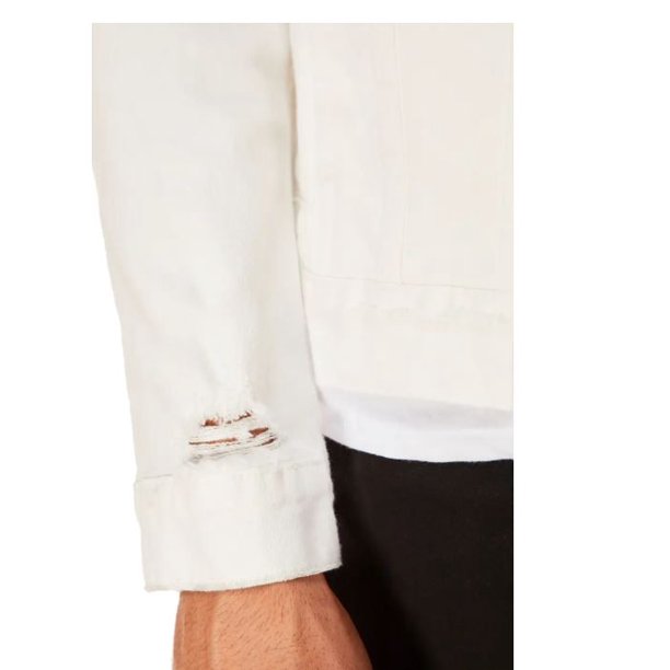 Bobbi + Bricka, J Brand White Distressed Denim Jacket, White, Medium-44-TagM