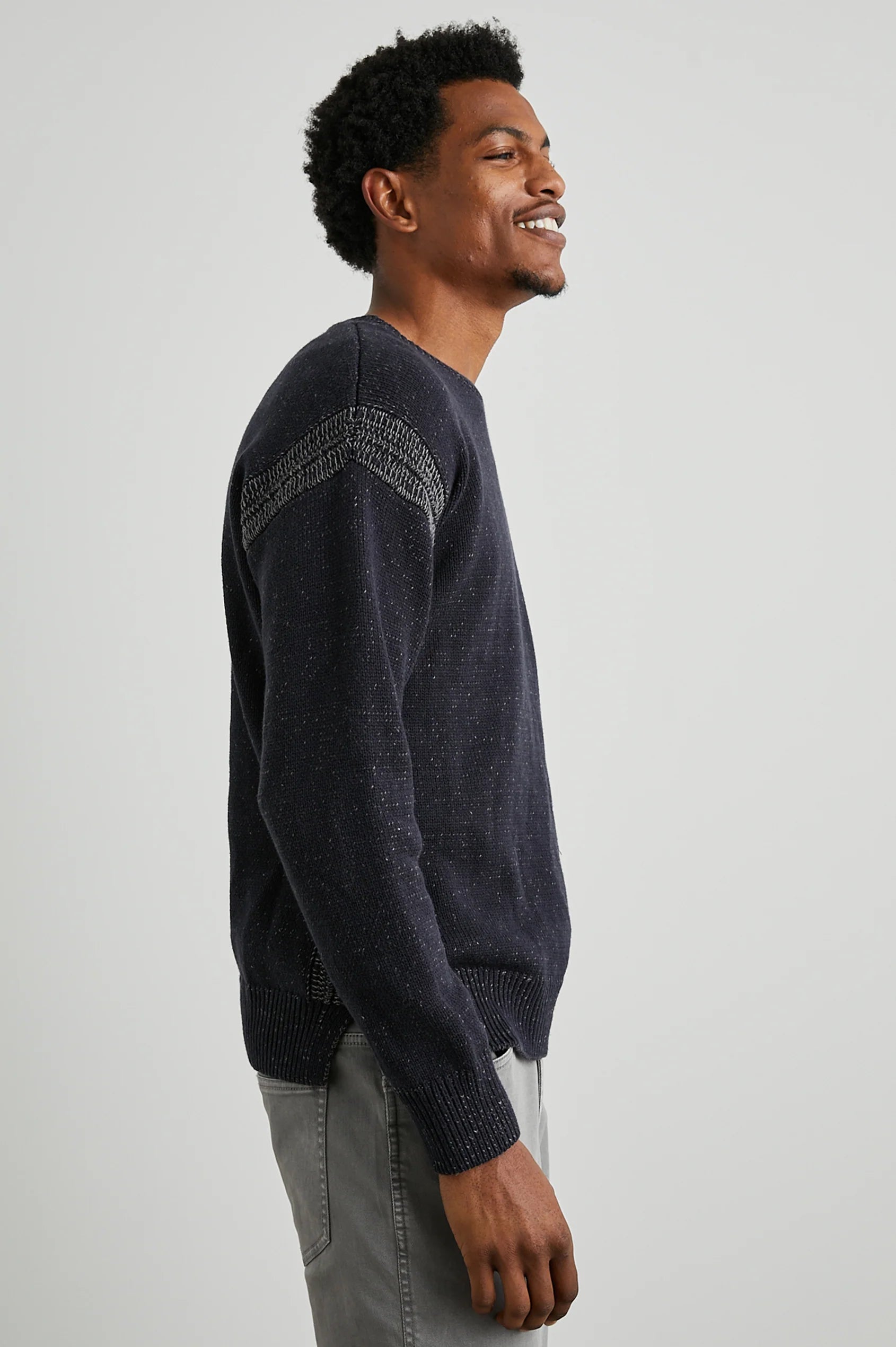 Wholesale,Rails, Rails Navy Cotton Blend Stitching Detail Sweater, Blue, Large-46-TagL