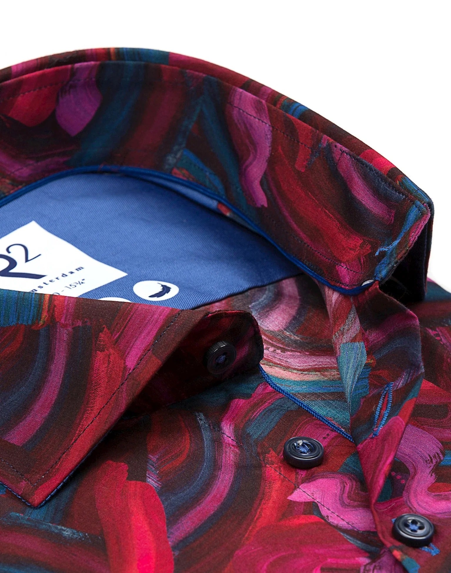 Brand Partner,R2 Amsterdam, R2 Amsterdam Multicolor Abstract Print Cotton Shirt, Pink, Small-41-Tag39Medium-42-Tag40