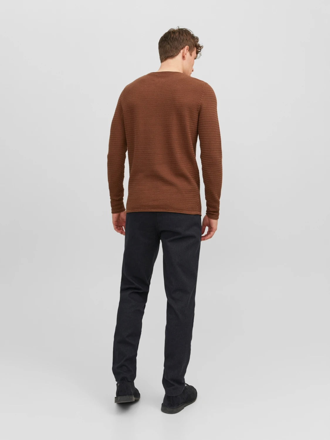 Wholesale,Jack & Jones, Jack & Jones Brown Knit Crew Neck Sweater, Brown, Extra Large-46-TagXL
