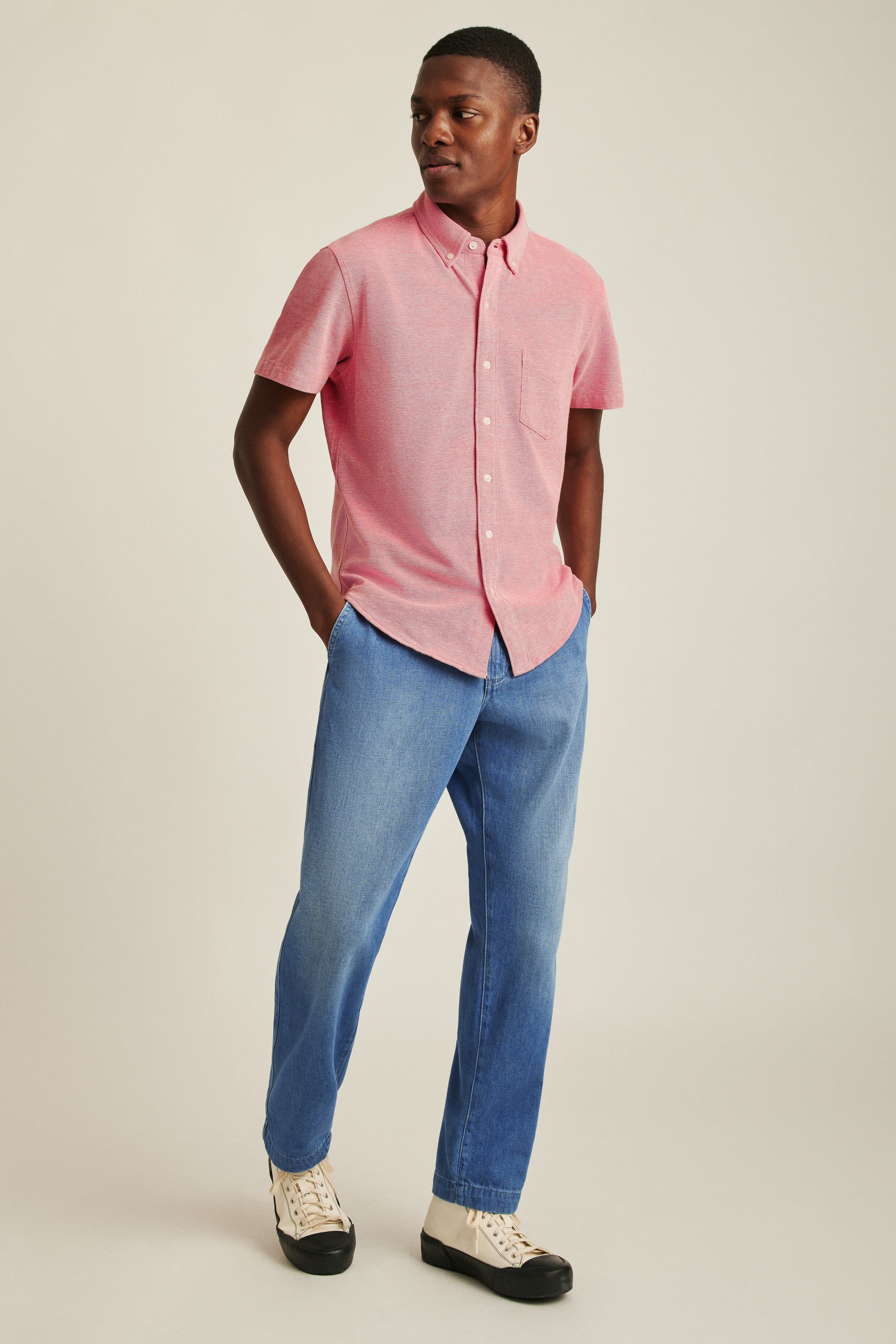 Wholesale,Bonobos, Bonobos Spiced Coral Slim Short Sleeve Knit Oxford Shirt, Pink, Extra Large-48-TagXL