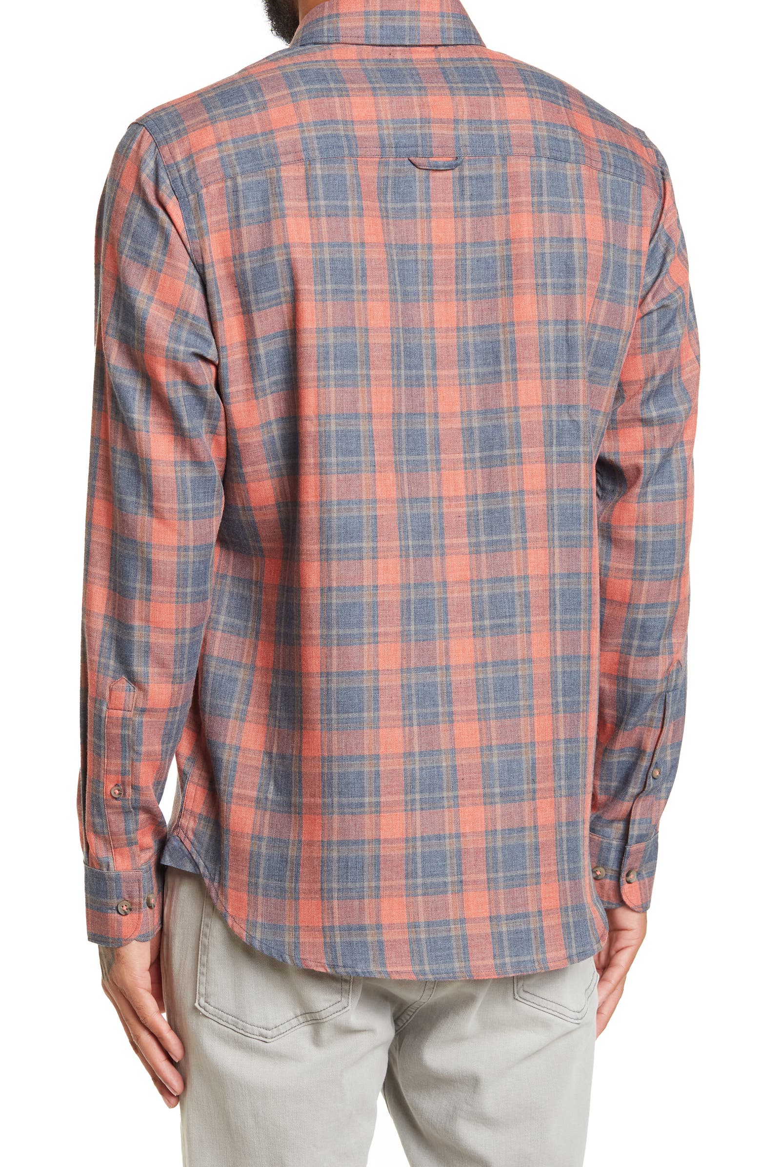 Nordstrom Rack,Thread & Cloth, Thread and Cloth Orange Plaid Button-up Shirt, Orange, Medium-42-TagM