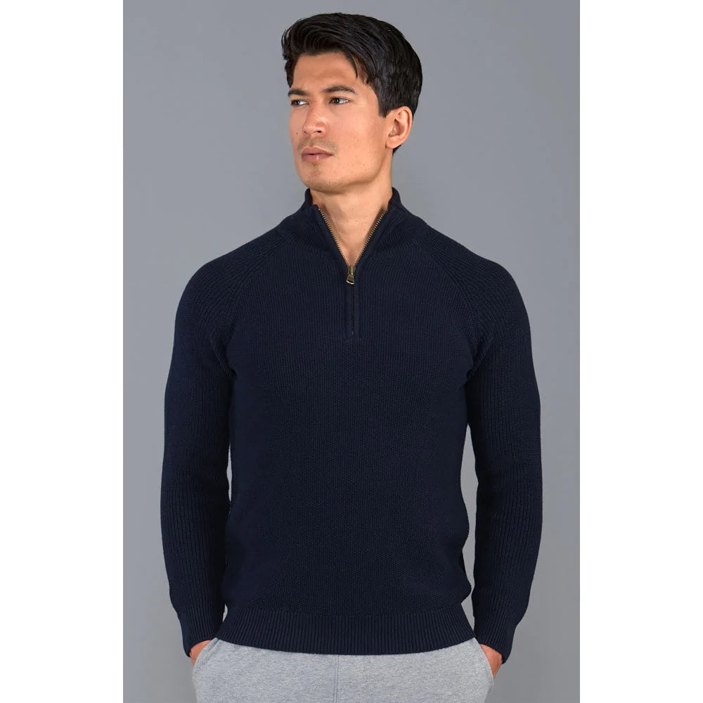 Faire,Paul James, Paul James Navy Midweight Half Zip Sweater, Blue, Extra Large-46-TagXLLarge-44-TagLLarge-48-TagLMedium-45-TagMExtra Large-50-TagXL