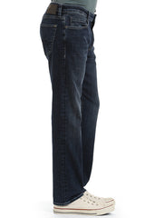 Mavi Dark Blue Denim Straight Leg Jean