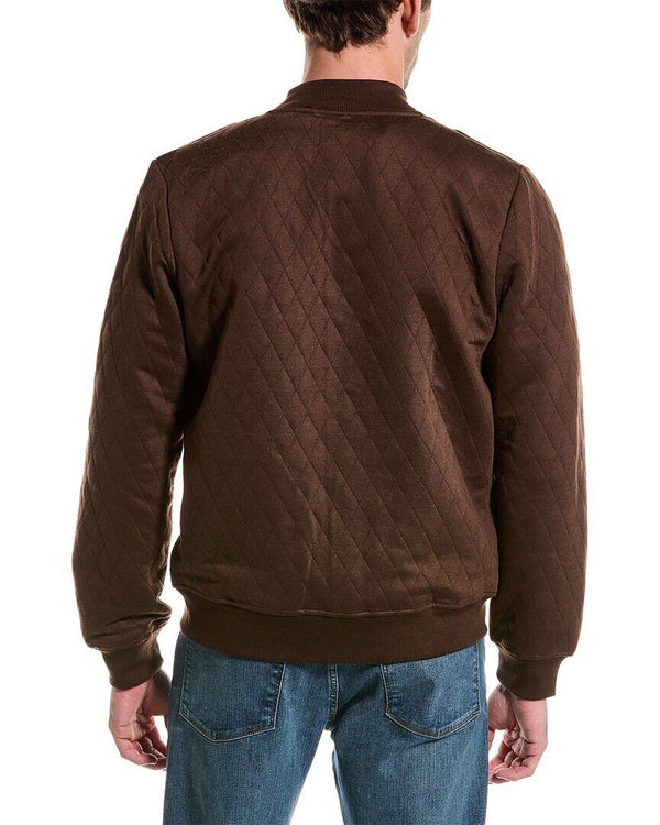 Sovereign Code Brown Diamond Quilted Yale Cardigan