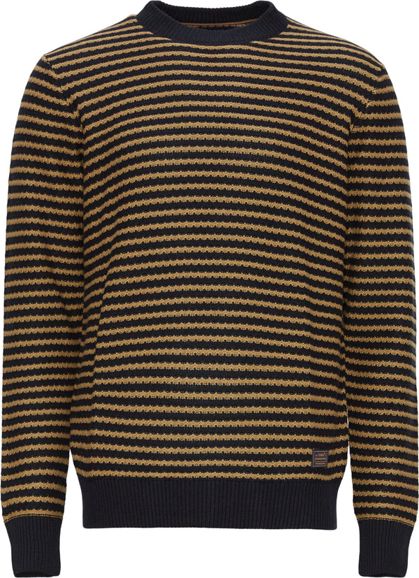 Signal Clothing Navy/Tan Stripe Cotton Sweater