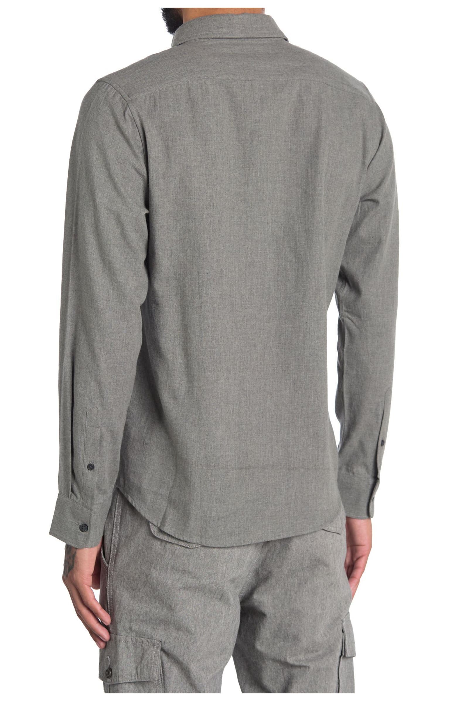 Nordstorm Rack,Slate & Stone, Slate & Stone Grey Brushed Cotton Button Up Shirt, Grey, Small-41-TagS