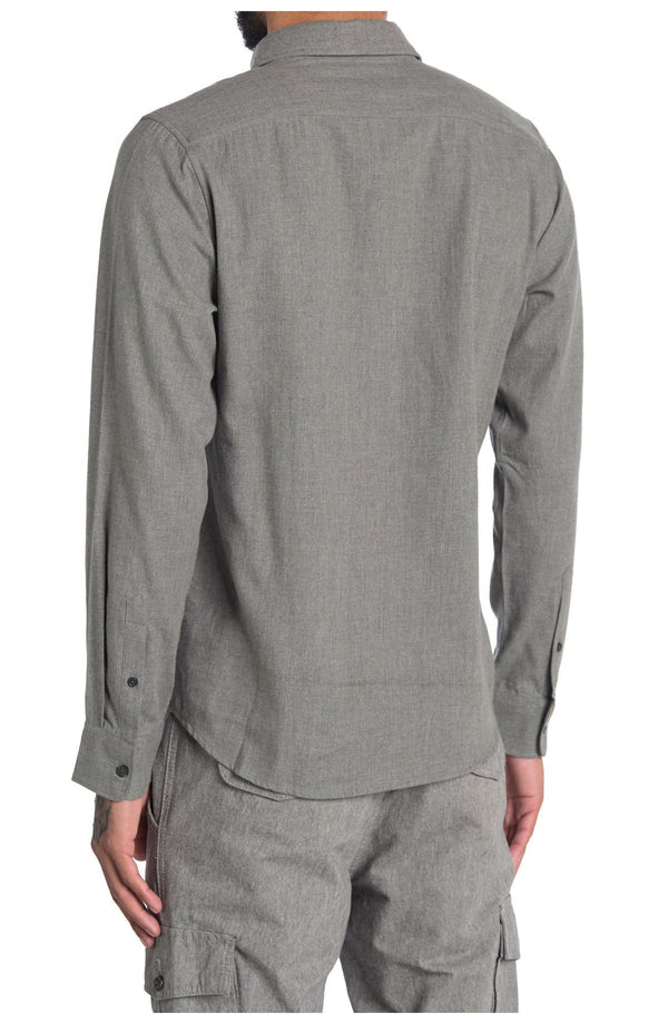 Slate & Stone Grey Brushed Cotton Button Up Shirt