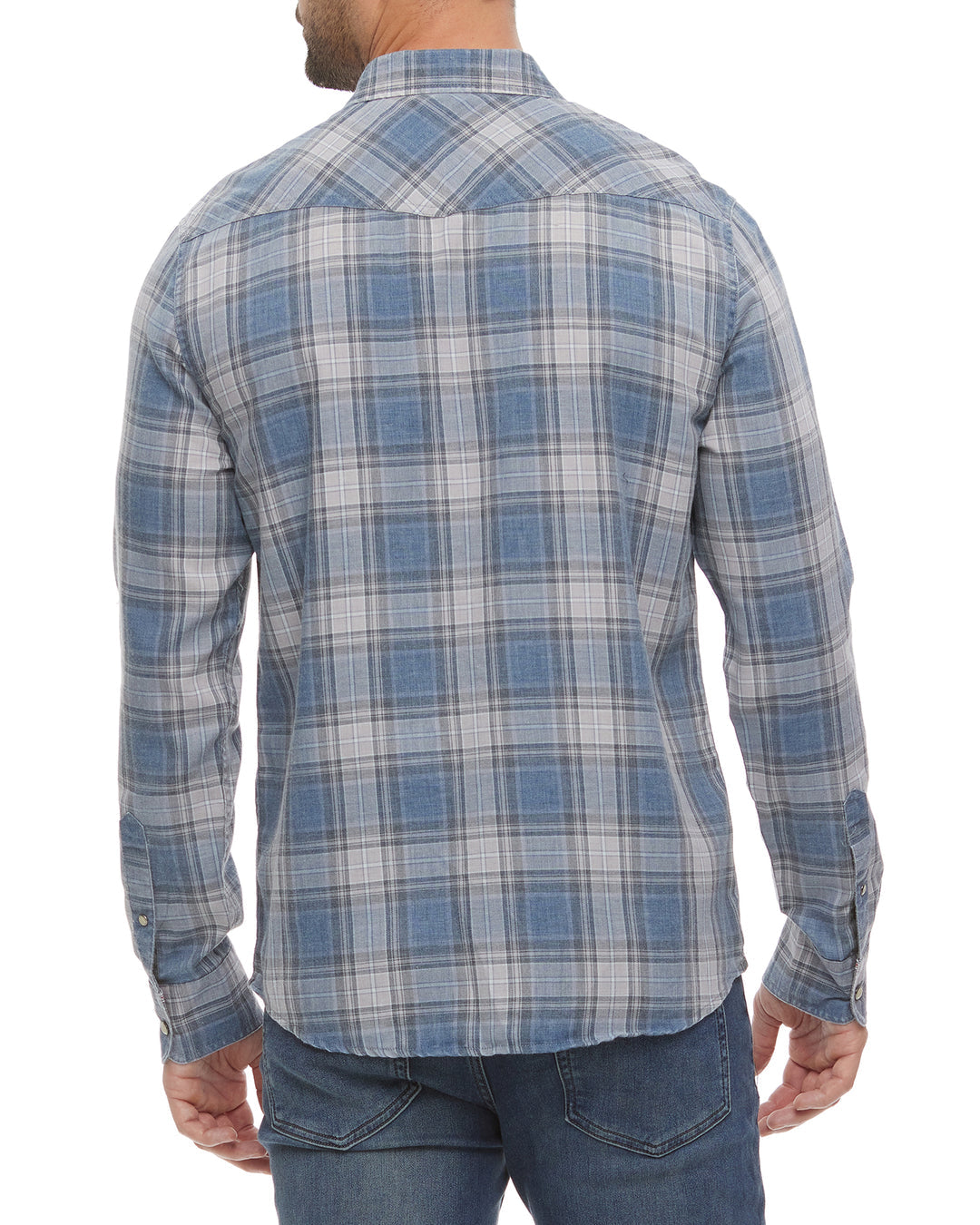 Wholesale,Flag & Anthem, Flag & Anthem Navy/Slate Plaid Vintage Soft Shirt, Blue, Large-46-TagL