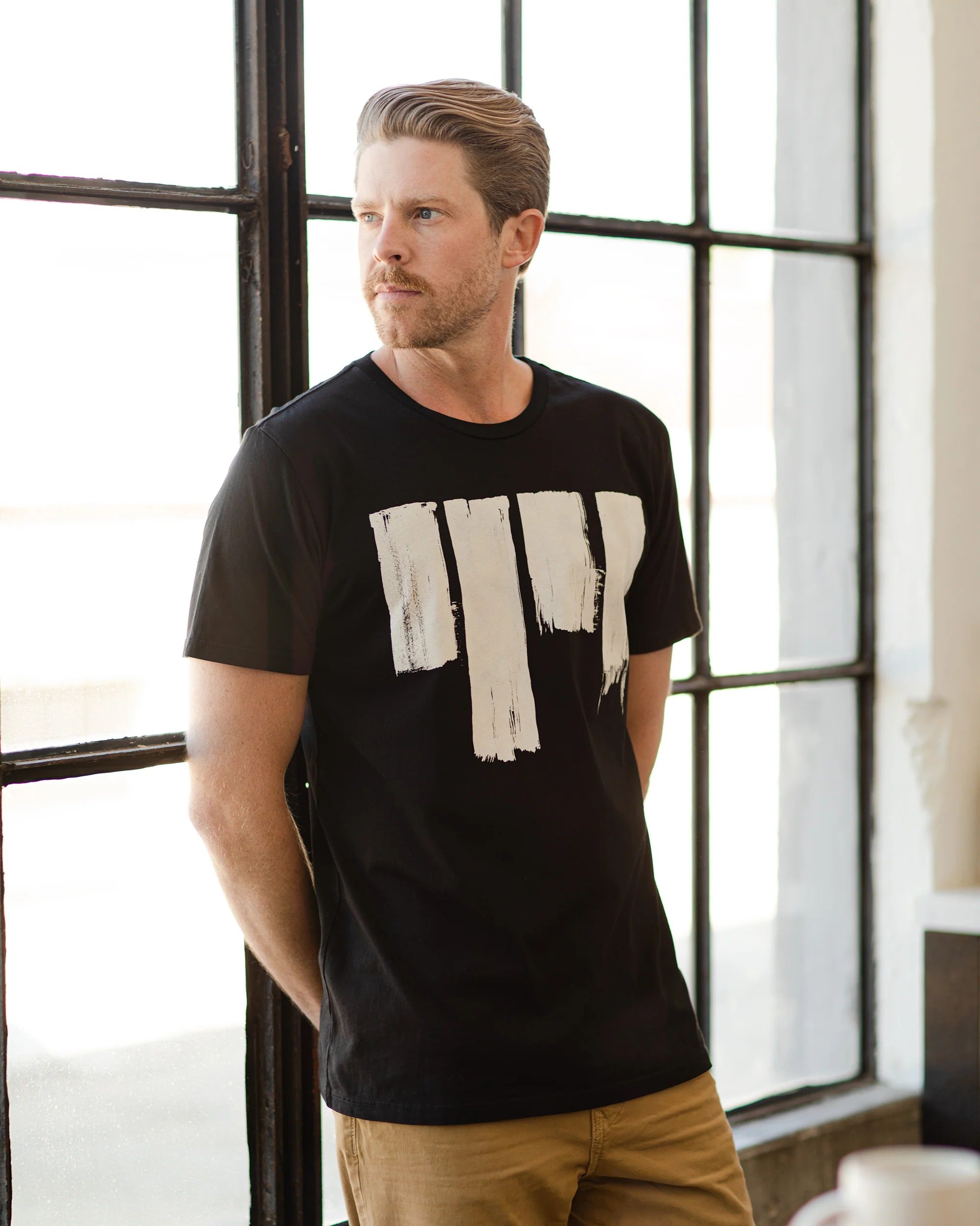 Otrium,Vestige, Vestige Black Print Short Sleeve Tee, Black, Extra Extra Large-46-TagXXL