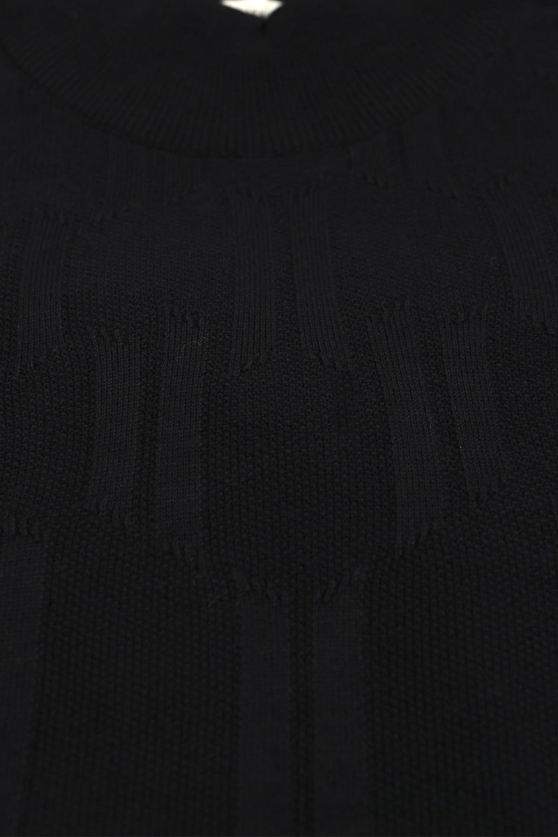 Jakamen Black Mockneck Textured Sweater