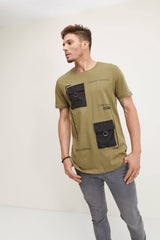 RNT 23 Olive Green Graphic Tee