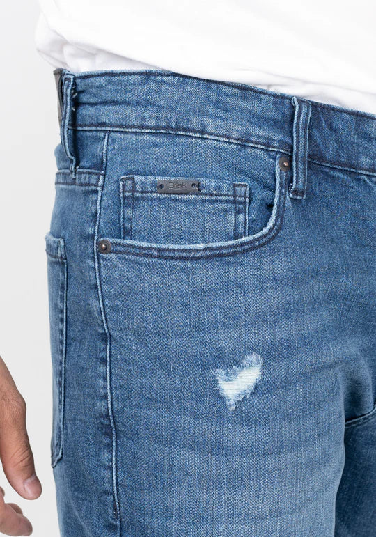 Wholesale,Brisk, Brisk Medium Blue Slim Straight Comfort Stretch Jeans, Blue, 40W-34L-Tag38