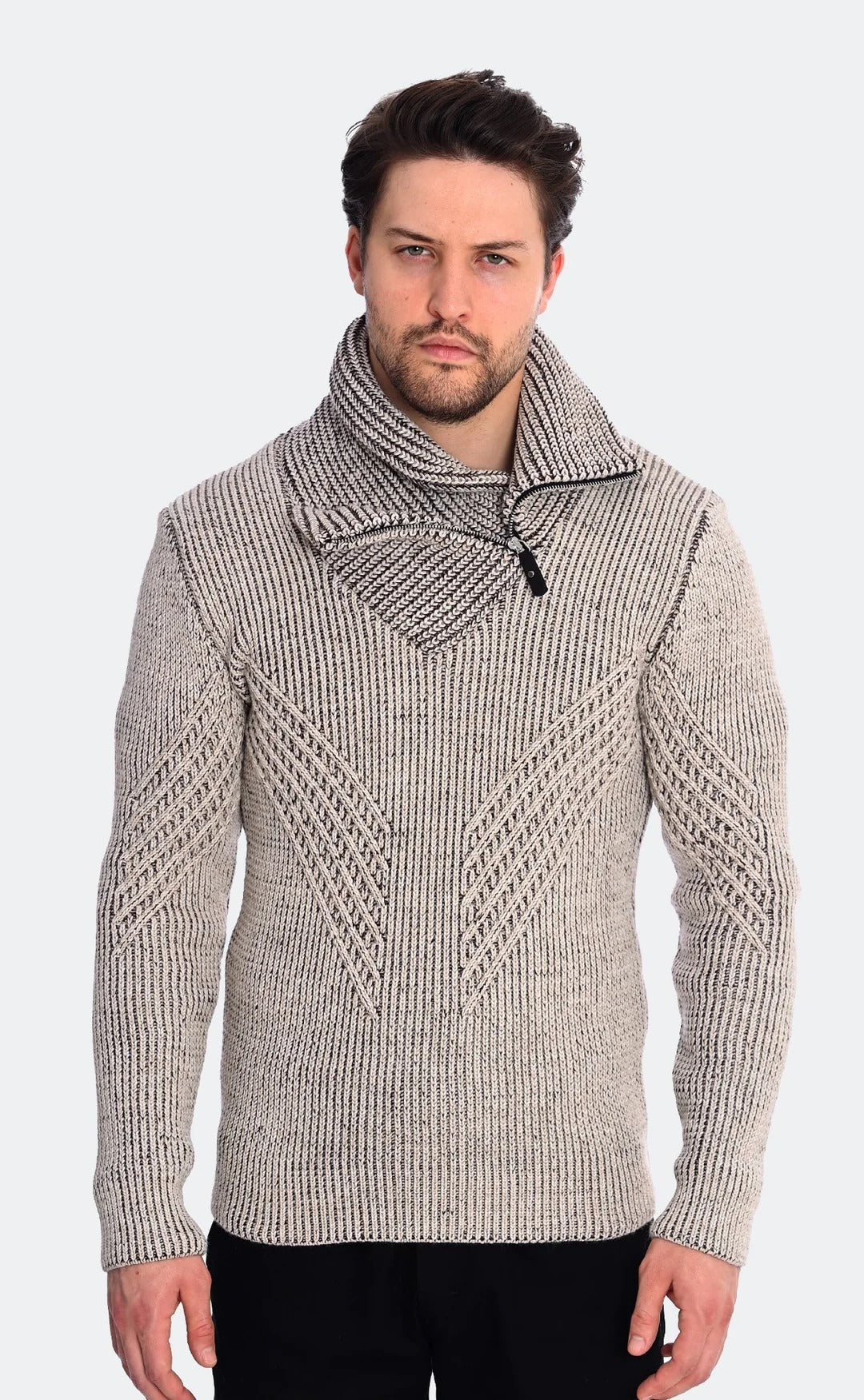 Nordstorm Rack, LCR Tan/Brown Zip Closure Neck Long Sleeve Pullover, Tan, Small-38-TagXXLExtra Small-36-TagXLExtra Small-34-TagLExtra Small-34-TagM